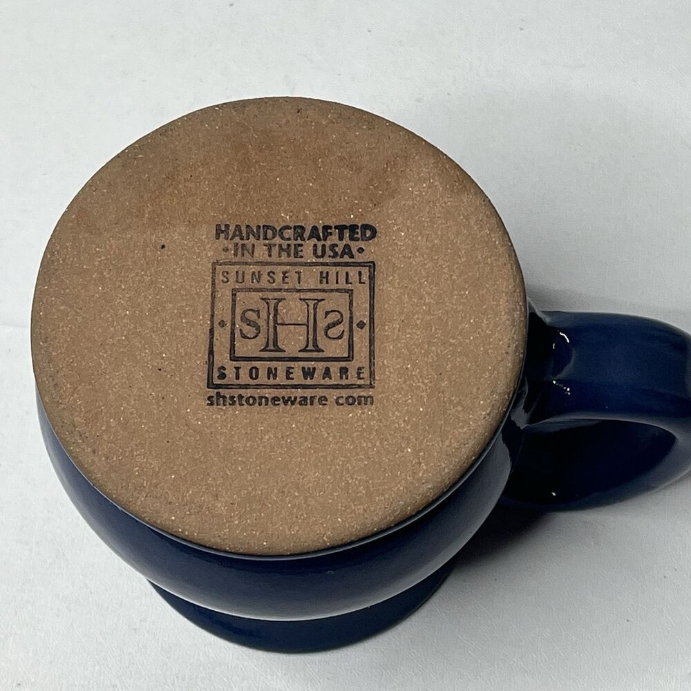 Vintage Sunset Hill Blue Stoneware Dinner Memorial State Park  Coffee Mug Cup - Picture 7 of 8